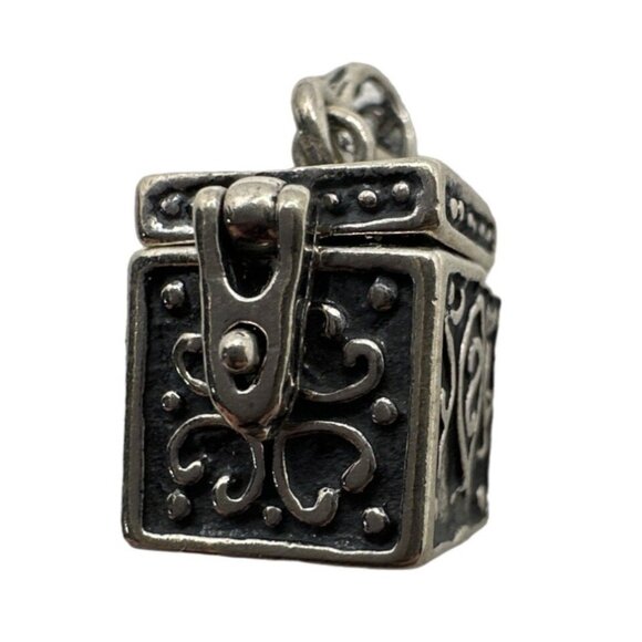 Vintage Prayer Box Locket Pendant Charm 925 Sterling Silver Religious Faith Hope - Picture 8 of 8